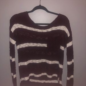 maroon and white striped charlotte russe sweater